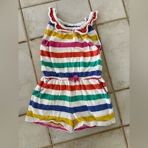 Mini Boden Rainbow Romper with Elastic Waist